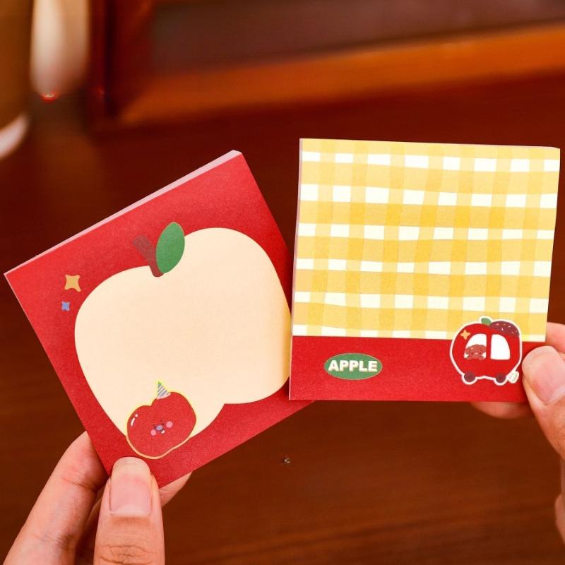 Gift Cute Apple Notes for Students with Good Looking Messages Stickers Cartoon Sticky Memo Pad Kawai Office School Stationery