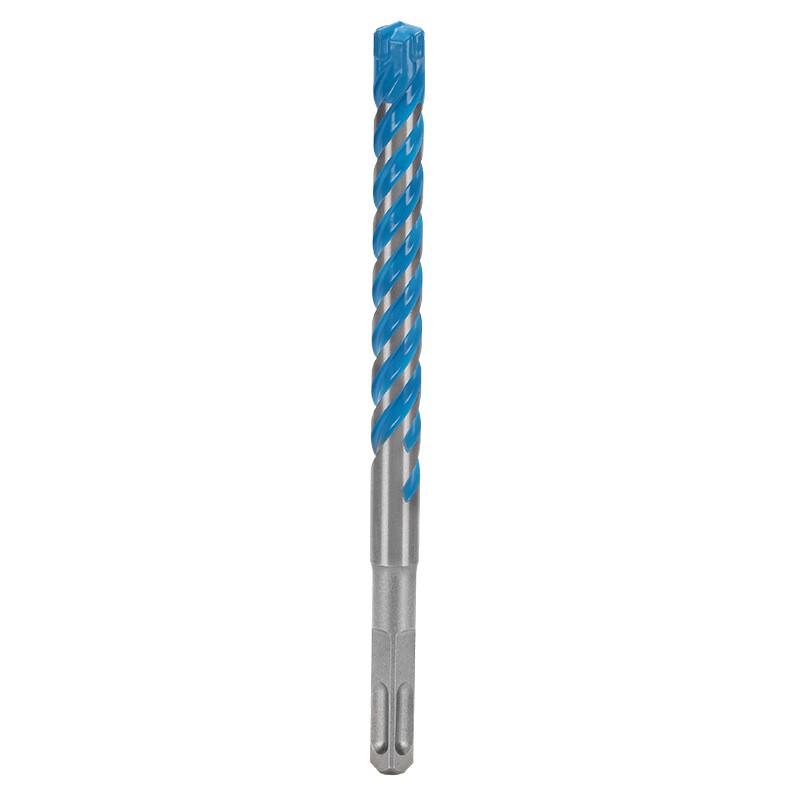 Extended Electric Hammer Drill Bits - Four-Groove Cross Impact for Concrete, Round/Square Shank, Four-Flute Hammer Head, Four-Hole Design