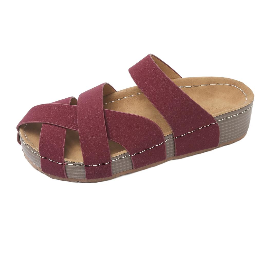 Fashion Women Cork Flat Slippers Non-slip Platform Shoes for Women Lightweight Sandals Comfortable Outdoor Beach Slippers Slides Women