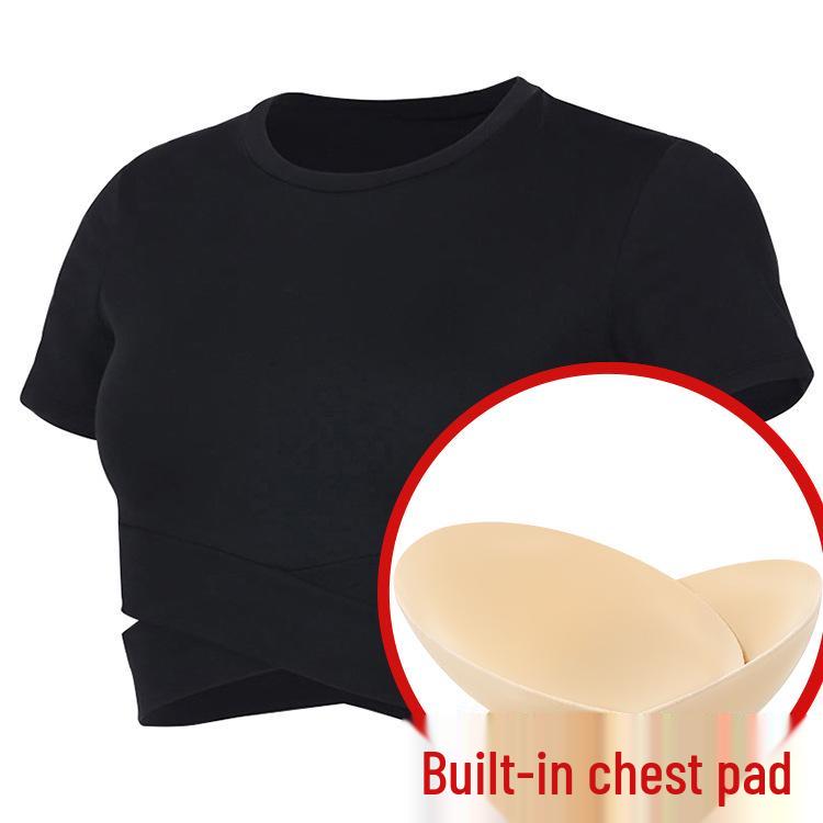 Women's Slim-Fit Quick-Dry Breathable Cropped Yoga Fitness T-Shirt (Style WA56)