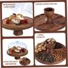 12 inch acrylic cover solid wood Cake Stand with feet round snack display plate can hold dessert  cheese plate  Brown