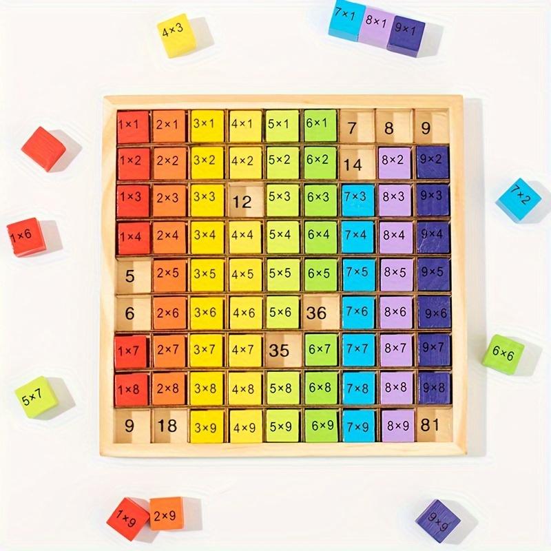 Wooden multiplication table, children's hundred number board multiplication table, puzzle math toys, Christmas gifts to improve hands on ability,