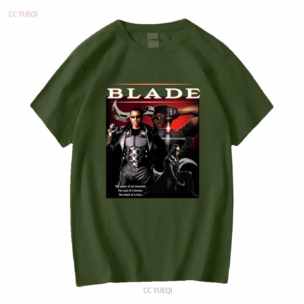 Blade Wesley Snipes Vampire Horror Movie T Shirt Vintage Washed Stylish Unisex Fashion Slightly Streetwear Graphic