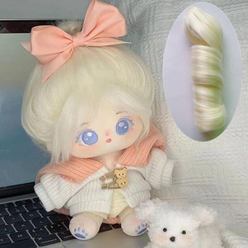 Ponytail Cotton Doll Chemical Fiber Wig Clamping Doll Long Curly Hair Ponytail  BJD Doll