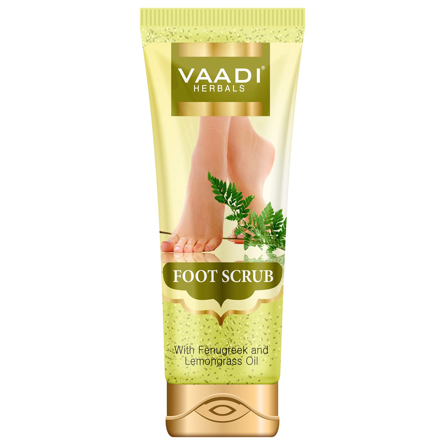Vaadi Herbals Foot Scrub 110g Pack Of 1 – Exfoliating Walnut, Fenugreek & Lemongrass Oil for Soft Feet