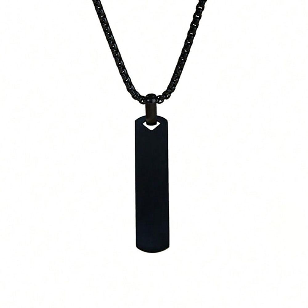 Stainless Steel Smooth Three-dimensional Strip Can Be Engraved Men's Simple Fashion Titanium Steel Necklace