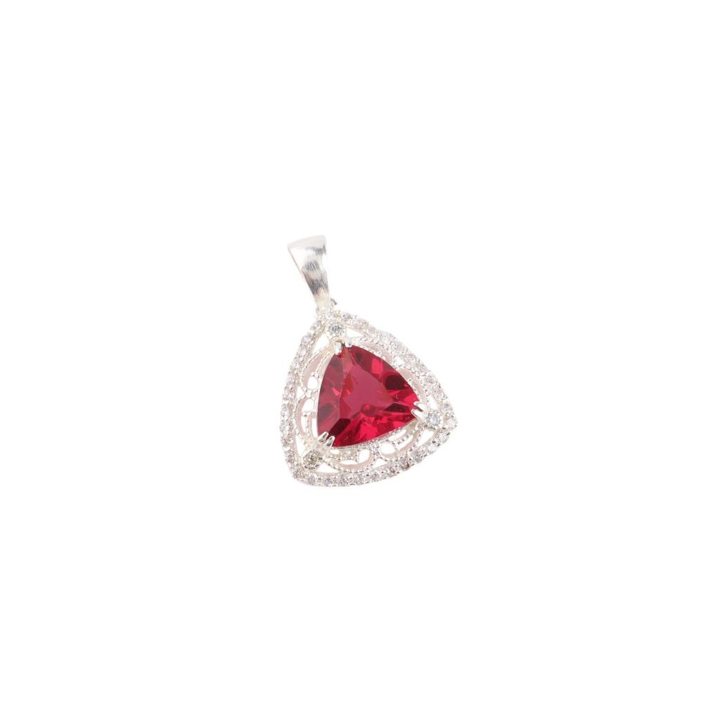 Pink Rubellite Gemstone 925 Stamped Silver Jewelry Zircon Pendant 0.99" For Gift CZP-8-14