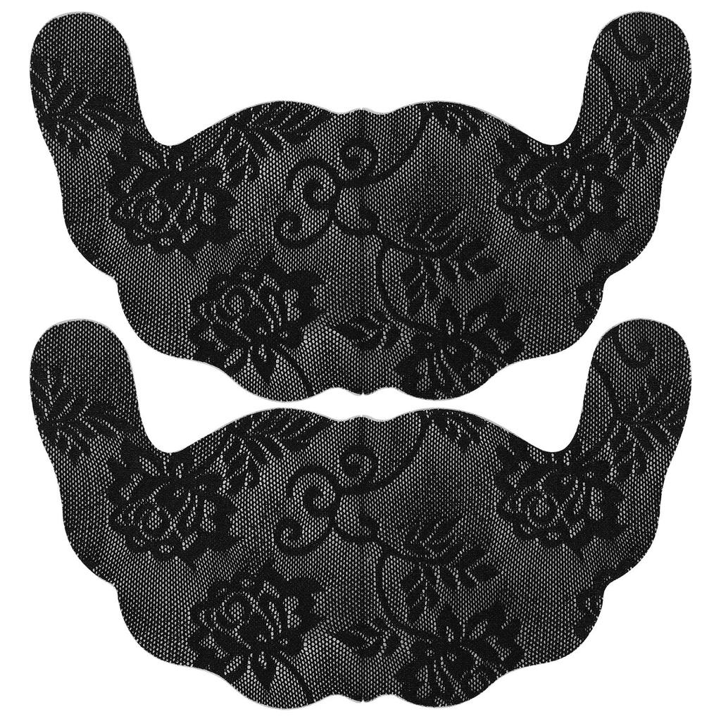 Nipple Cover Stickers Disposable SelfAdhesive Lace Invisible UShaped Underwear Bra Pads(Black B)