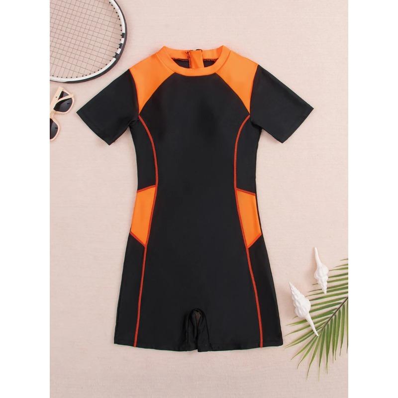 2025 Costume da Bagno Surf Manica Corta Stampato Costumi da Bagno Donna Cerniera Due Pezzi Rashguard Abbigliamento per Immersioni Bagno Nuoto Costume da Bagno