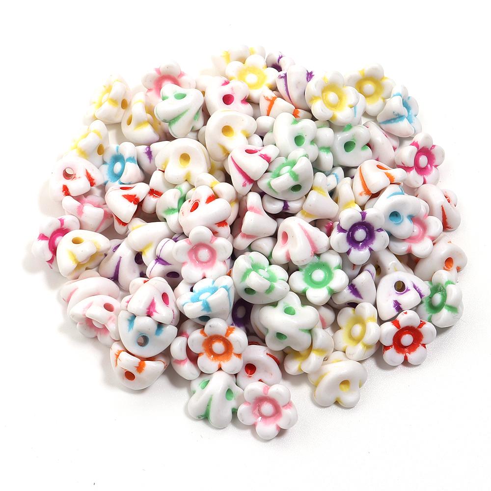 200pcs/lot Multiple Styles Plastic Beads Cat Flower Star Fish Shell Beads Loose Spacer Beads For Jewelry Making DIY Accessories