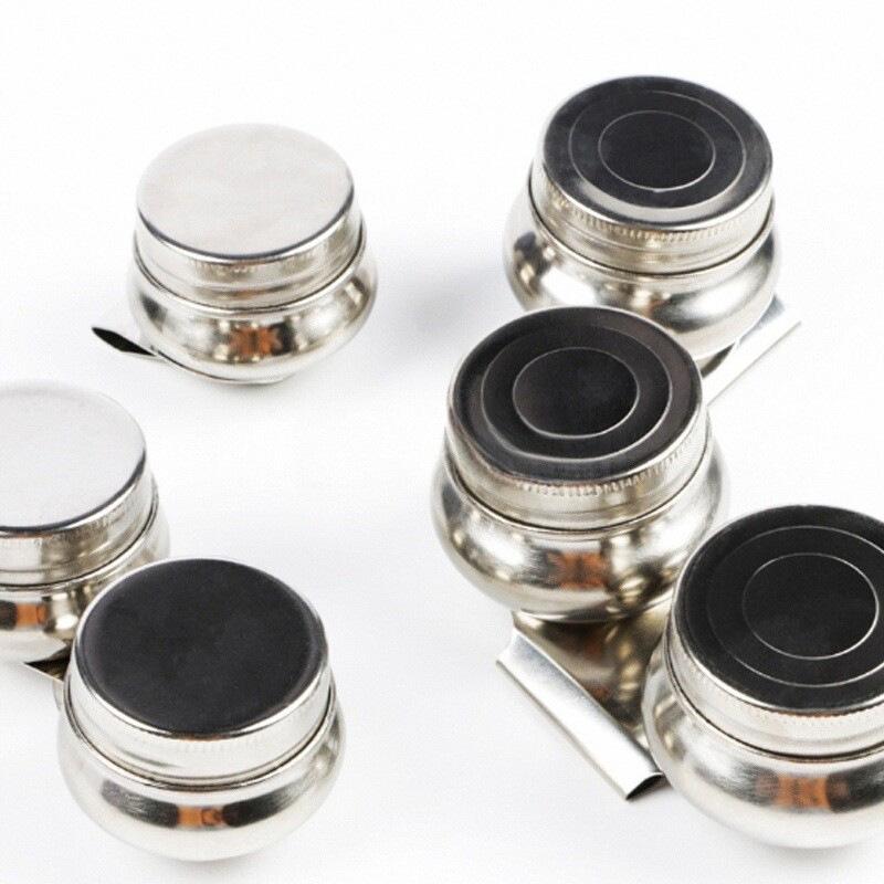 Anhong Stainless Steel Palette Pot with Lid - Dual-Hole Portable Oil and Watercolor Painting Container