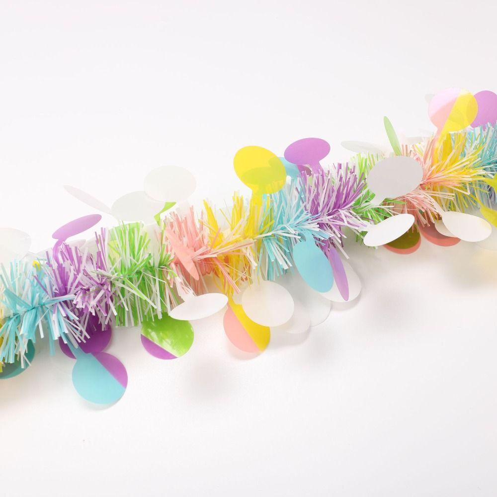 Color Stripe Easter Wreath Pendant Plastic Hanging Egg Bouquet Ornament  Easter Party
