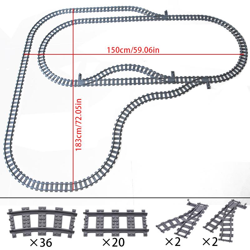 MOC Compatible With LEGO Train Track Combination Scene Building Blocks DIY Cross Track Railroad Flexible Bricks Toys Rail Car