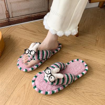 Women's Cotton Slippers 2025 Autumn Winter Indoor Non Slip Home Shoes Lightweight Comfortable Outdoor Plush Flip Flops