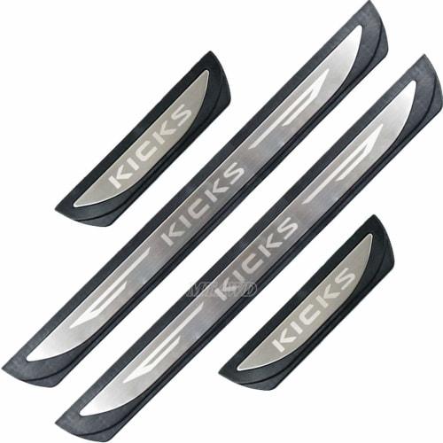 MTAWD Stainless Car Door Sill Scuff Plate Protector for Nissan Kicks 2017-2021 (Silver)