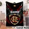 Custom Name Spirit Flamengo Throws Blanket Flannel Blankets for Couch Bed Gifts for Men Women Picnic Blanket Christmas Fan Gifts