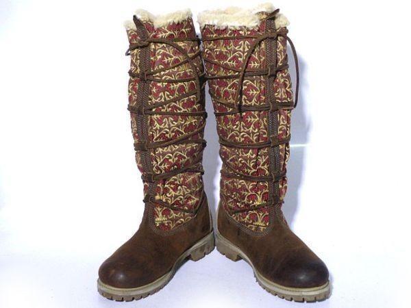 Timberland Cozy Fleece Lange Stiefel 7W 24.0 Braun Herbst Winter(GEBRAUCHT)