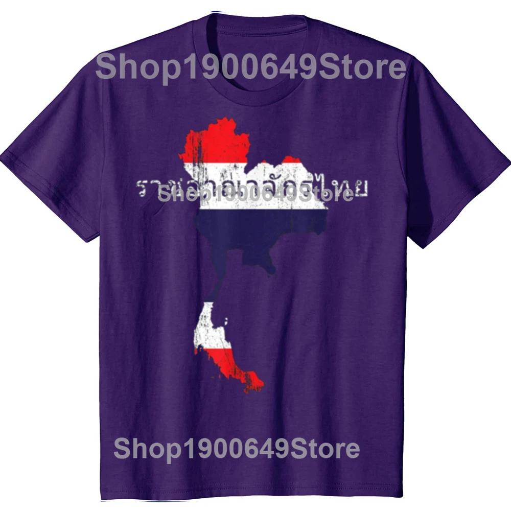 100% Baumwolle Vintage Thai Karte und Flagge Souvenir Used-Look Thailand Sommer T-Shirt MÄNNER FRAUEN Mode Druck T-Shirts Zum Verschenken