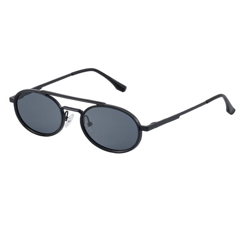 

For Female Small Oval Alloy Metal Frame Steampunk Sunglasses Luxury Retro Double Beam Sun Eyewear Classic Round Punk Eyewear
