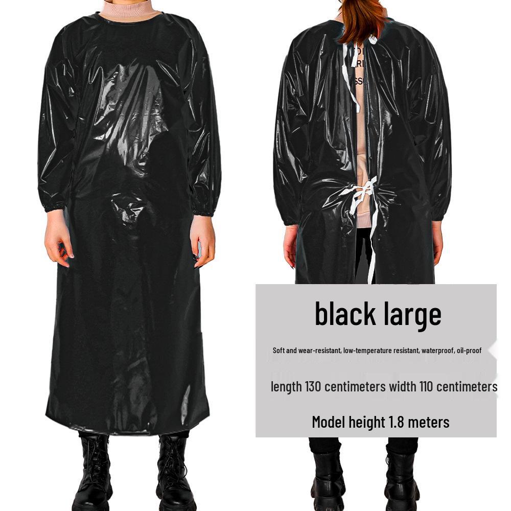 Livsmedelsgodkänd TPU Vattentät och Oljebeständig Syrabeständig Arbetsförkläde med Lång Ärm för Slakteri