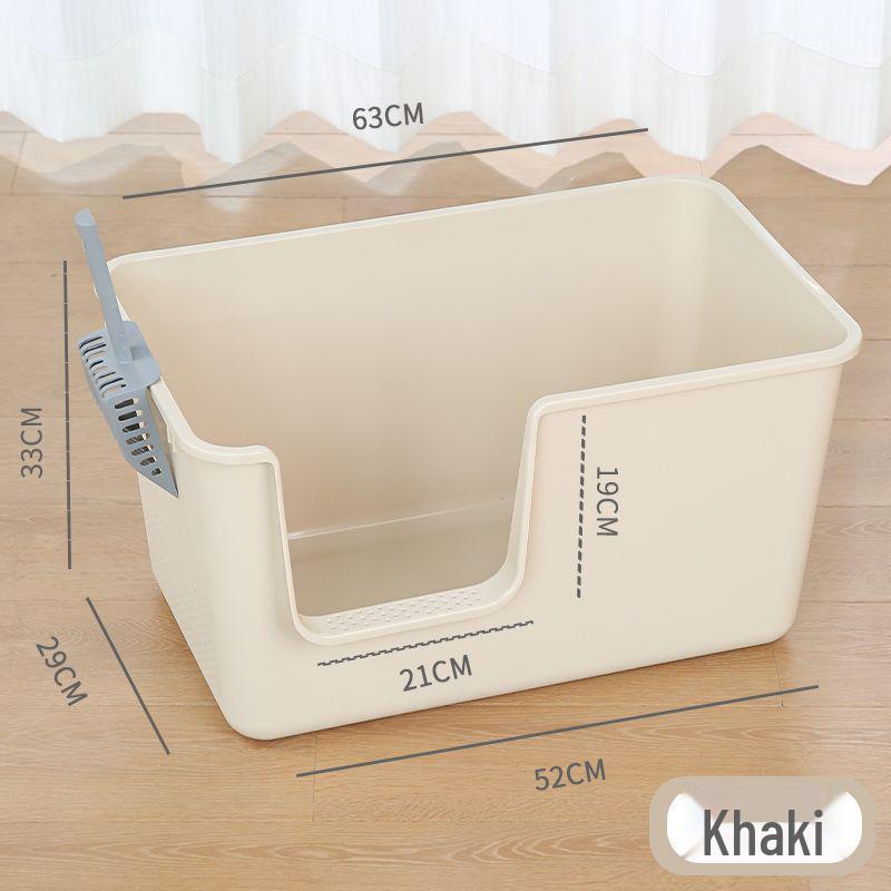 Extra-Large Semi-Enclosed Cat Litter Box - Anti-Splash, Spacious Design