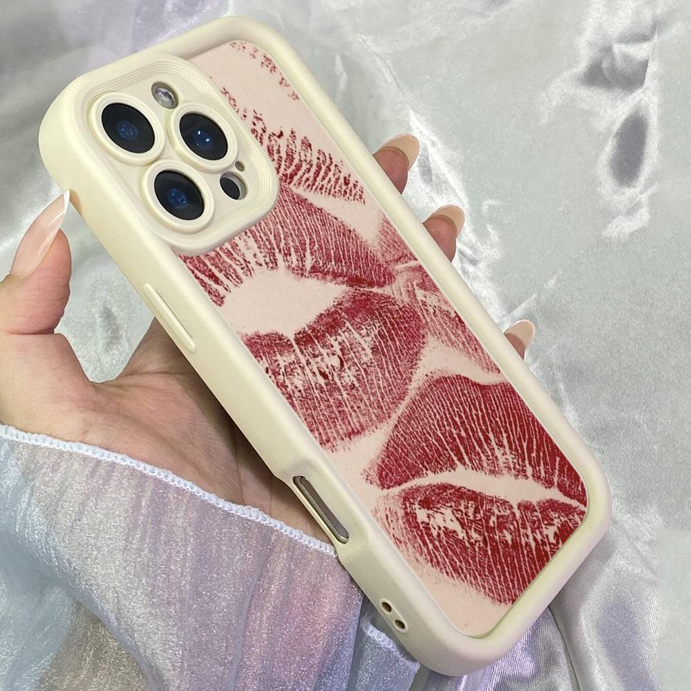 JT434 Pretty Red Lips for iPhone 17 16 15 14 Pro Max Samsung S26 S25 Ultra A17 A07 A56 A16 A06 A13 A14 Xiaomi 15T Redmi 15c Note 14 13 12 11 Soft Case