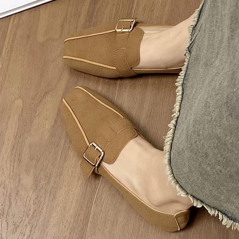 Ballerinas mit eckiger Spitze Damen Loafer Schuhe Flach Weich Lässige Bootsschuhe Sommer Walking Neue Sandalen Kleid Bequem Mujer Zapatos