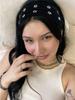 Punk Star Eyelets Headband, Elastic Black Fabric Headwrap, Y2K Gothic Hair Accessory for Women