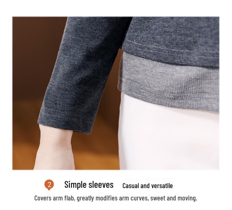 Elegant Korean Style Two-Piece Long-Sleeve Top for Women - Loose, Versatile, and Stylish Base Layer Shirt