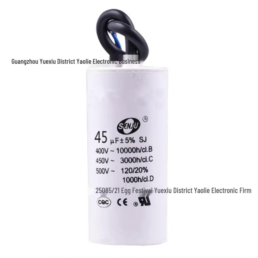 CBB60 450V 10uF Motor Start Capacitor for Water Pump/Washing Machine, 35×60mm Film Capacitor