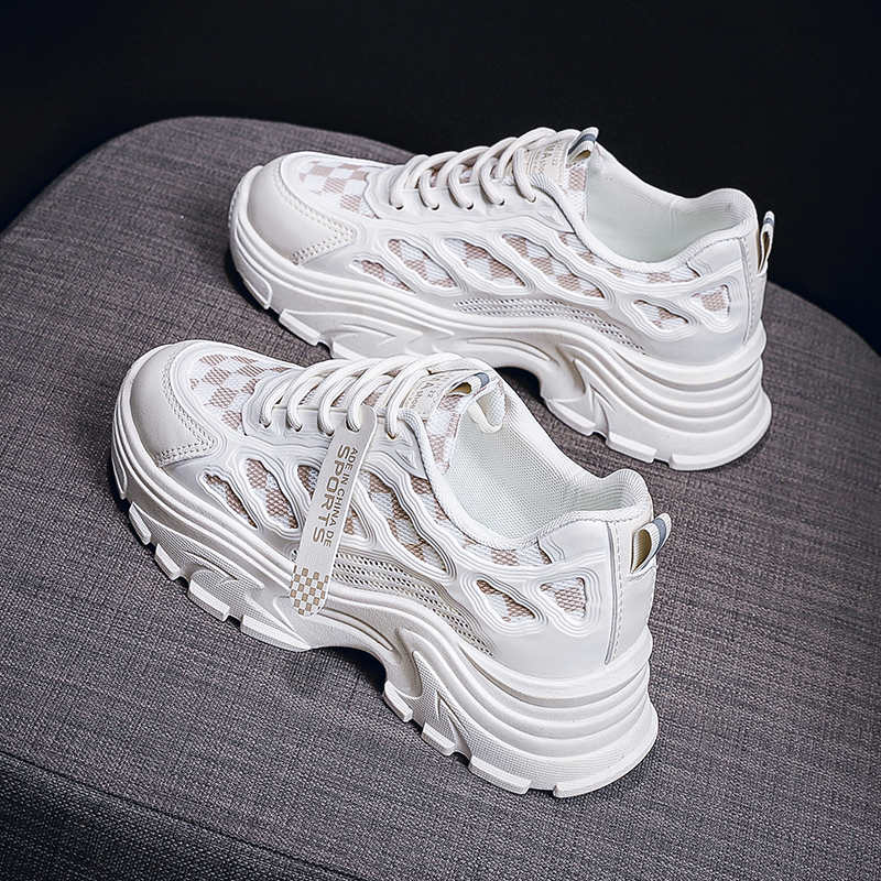 Fashion Round Tip Thick Sole Running Shoes Women Bling Casual Women Golf Sneakers For Women Shoes Sports High Fashion Shoess