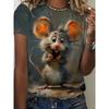 Anime Cat Duck 3D Print Graphic T-shirt Women Fashion Casual Cartoon Oversized Short Sleeve Tops Tees Ladies Clothes Animal Y2k