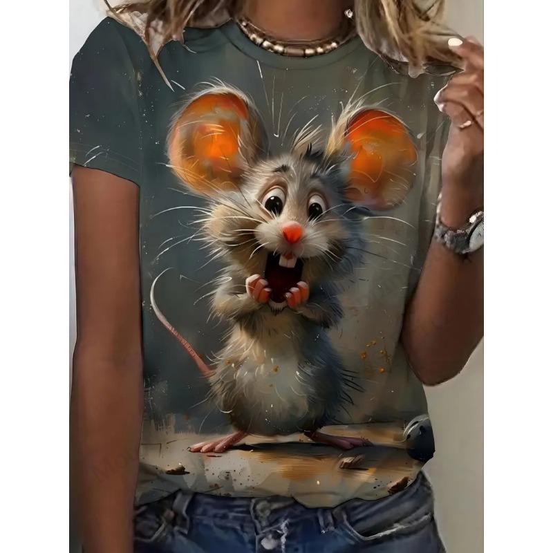 

Anime Cat Duck 3D Print Graphic T-shirt Women Fashion Casual Cartoon Oversized Short Sleeve Tops Tees Ladies Clothes Animal Y2k S