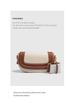 2024 Women's Color Block Saddle Bag: Fashionable Versatile Canvas with Wide Strap, Single Shoulder & Crossbody Style