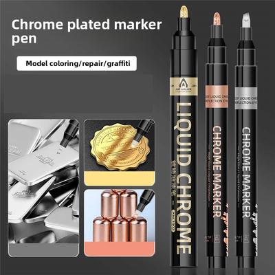 Rotulador Metálico Efecto Cromo Acabado Espejo Rotulador de Pintura Alto Brillo Rotulador de Pintura para Resaltar Aspecto Galvanizado para Manualidades Diseño Artístico Modelos DIY