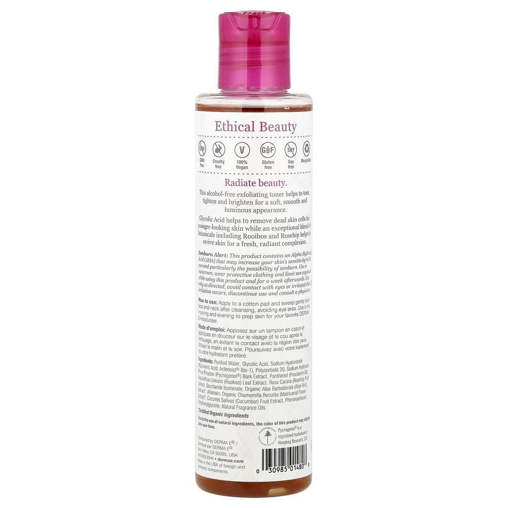 Essential Radiance Toner, Glycolic Acid & Rooibos, 6 Fl Oz (175 Ml)
