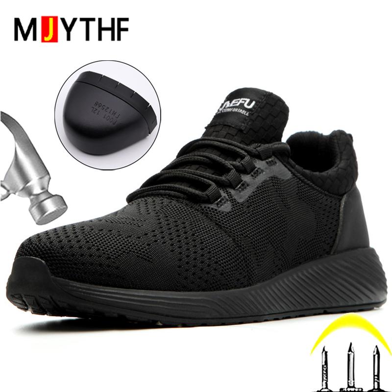 Lightweight Breathable Safety Shoes Men Anti-Smash Anti Puncture Work Shoes Security Sneakers Steel Toe Shoes Comfort Non-Slip