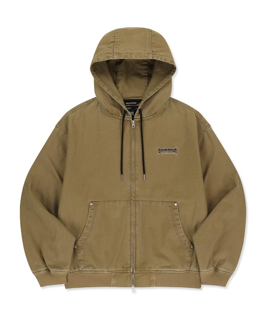 Brownbreath Oxford Hood Zip Up - Beige