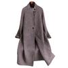 Autumn/Winter 2024 Solid Color Stand-Up Collar Double-Faced Cashmere Coat - Fashionable, Versatile, High-End Horn Button Wool Coat