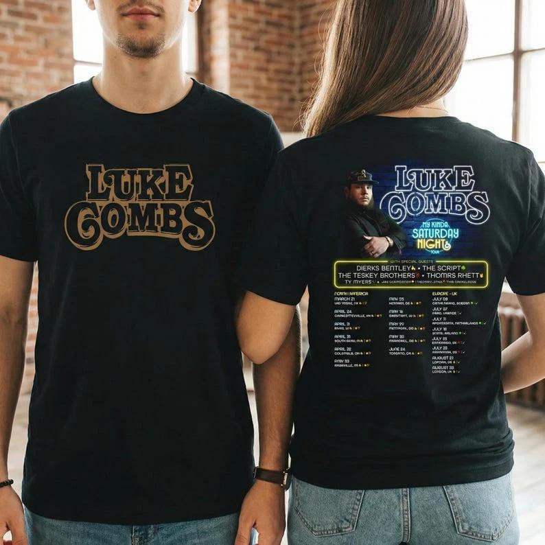 Luke Combs Inspired 2026 Tour T-Shirt, My Kinda Saturday Night Country Music Fan 4XL