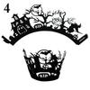 12pcs/set Halloween Hollow Paper Cup Spider Web Pumpkin Horror Castle Cake Wrap
