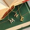 Used [MELODY] Necklace Initial K18 Gold Metal Hypoallergenic Letter Trend Small Simple A E H K M N R S Y OPIN-14 (M-Silver Color) 0