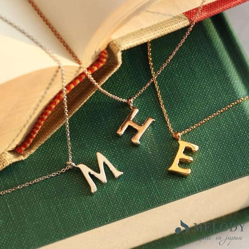 Used [MELODY] Necklace Initial K18 Gold Metal Hypoallergenic Letter Trend Small Simple A E H K M N R S Y OPIN-14 (M-Silver Color) 0