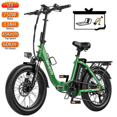 Vélo Électrique Vitilan U3 Moteur 750W Pneus Fat CHAOYANG 20"x 3" Résistants aux Crevaisons Vélo Électrique 48V 13AH Pour Adulte 7 Vitesses Vert
