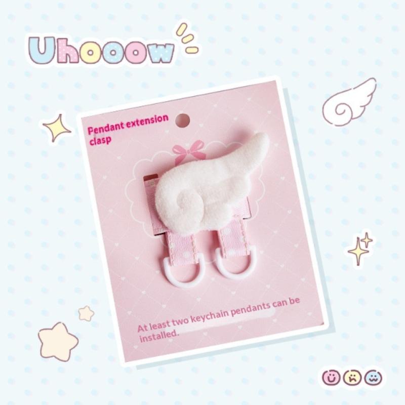 

Cute Plush Heart Wing Star Keychain Charm Extender Clip D Ring Bag Accessory Creative Expansion Versatile Diy Decoration Pendant A2