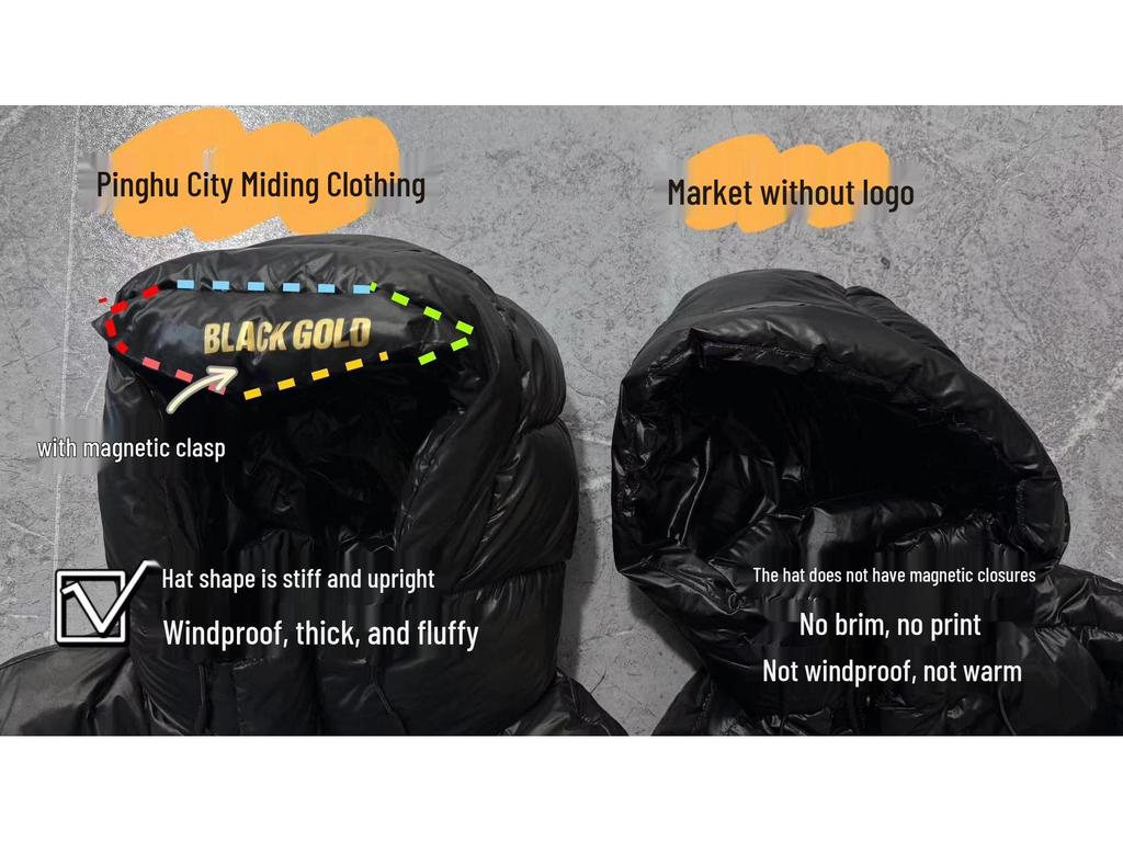 Black Gold Couple's High-End Hooded Long Down Jacket - Unisex, Over-the-Knee, Winter Warmth