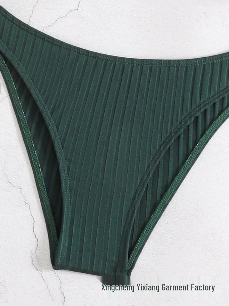 2024 European and American Solid Color Underwire Bikini - Sexy Women's Beach Swimsuit
