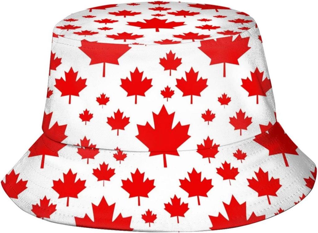 Canada Flag Bucket Hat Fashion Beach Sun Wide Brim Cap Outdoor Fisherman Hats For Women Men Teens