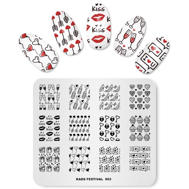 kads Festival 003 Nail Art Stamp Stamping Nail Stamp Template Image Plates for Nail Art