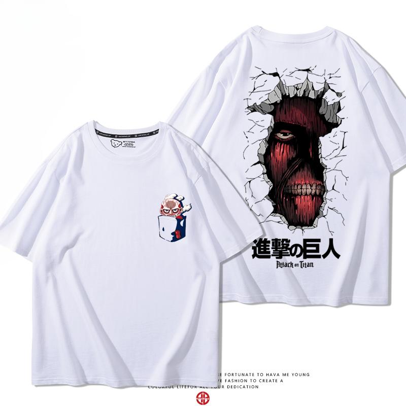 Summer 100% Cotton T-shirt Attack Giant Wings of Freedom Clothing Sergeant Alan Mikasa Around Short-sleeved Men